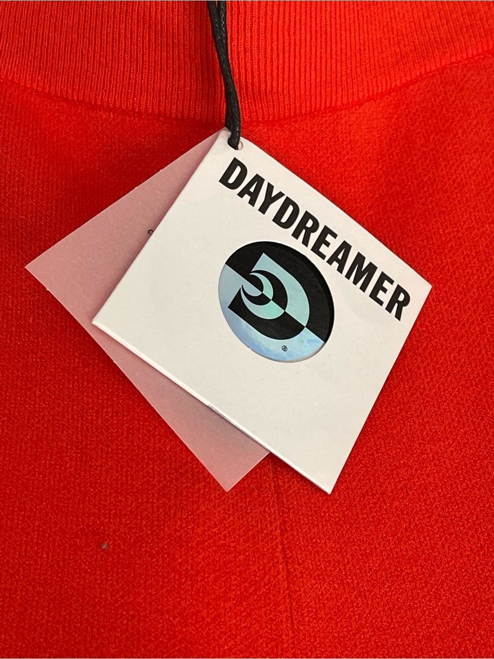 Daydreamer flare knit pintuck pants in a vibrant hot orange color. New - Picture 8 of 9